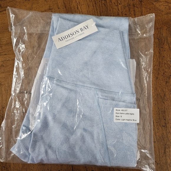 Addison Bay Leggings Ludlow Light Heather Blue Solid Active Fitness Fashion - Picture 10 of 11